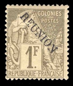 MOMEN: FRENCH COLONIES REUNION SC #28 MINT OG H SIGNED LOT #66146