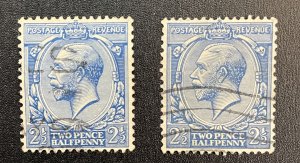 Great Britain #163 + #191 King George V (1912 vs 1924 variation)