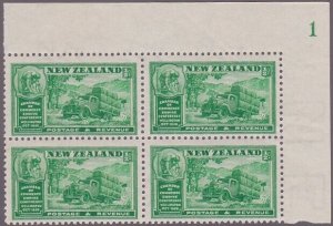 NEW ZEALAND 1936 Commerce ½d plate block of 4 mint..........................V345