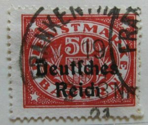 A6P44F99 Germany 1920 Official Stamp 50pf used
