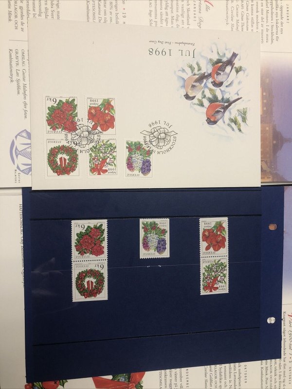 SWEDEN 1998 OFFICIAL BOOKLET YEAR SET Unused Mint Never Hinged. 