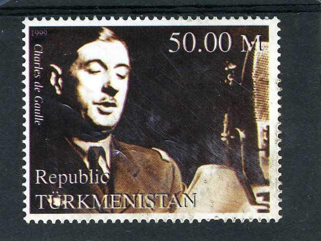 Turkmenistan 1999 CHARLES DE GAULLE 1 value Perforated Mint (NH)