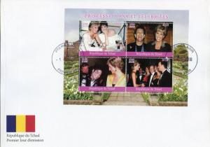 Princess Diana Stamps Chad 2018 FDC Michael Jackson Elton John 4v M/S