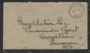 LEEWARD ISLANDS  (P1104B) 1921 KGV 1/2D+ANTIGUA 1D MIX FRANK VIA BARBADOS TO BG