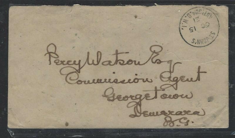 LEEWARD ISLANDS  (P1104B) 1921 KGV 1/2D+ANTIGUA 1D MIX FRANK VIA BARBADOS TO BG