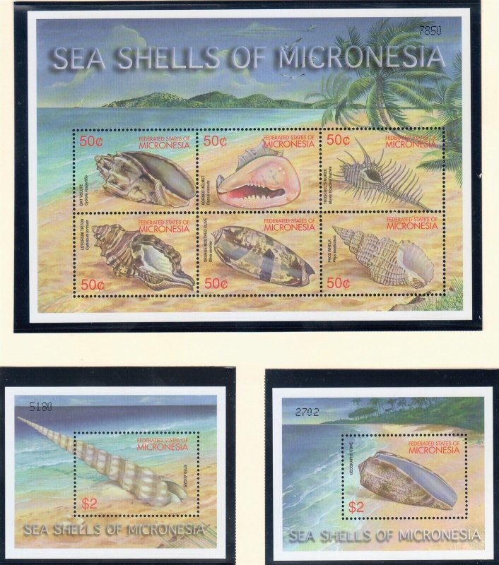 MICRONESIA Sc 457-60 NH 2MINISHEETS+2S/S OF 2001 - SEA LIFE - (JO23)