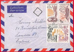 aa0633 - CZECHOSLOVAKIA - Postal History - COVER to ENGLAND 1961 Gastronomy BEER