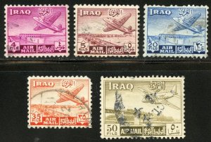 Iraq Scott C2-3,C5-7 UFH - 1949 Basra Airport/Diyala Railway Bridge - SCV $2.90