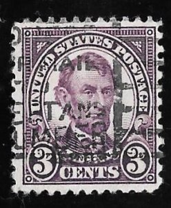 661 3 cents SUPERB LOGO Lincoln, Kansas Violet Stamp used F-VF