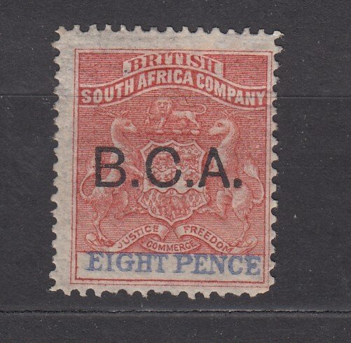 J40173 JL Stamps 1891-5 British central africa mhr 8p, #6, B.C.A. ovpt