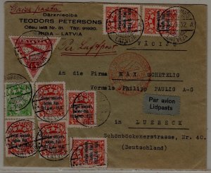 Latvia airmail cover 3.9.32 Riga Lidpasts