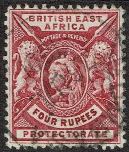 BRITISH EAST AFRICA 1896 QV LIONS 4R USED