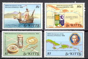 St. Kitts Sc# 269-272 MH 1989 Discovery of America 500th