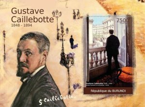 BURUNDI 2012 - Paintings of Gustave Caillebotte S/S. Official issues.