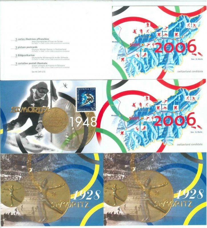 72979 - SWITZERLAND - Postal History - 5 STATIONERY CARD  Olympics 1996 - Skiing