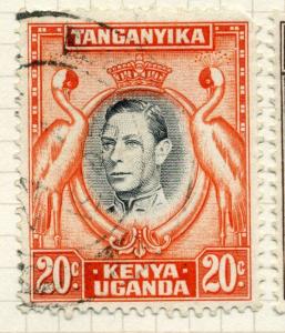 KENYA/UGANDA/TANGANYIKA; 1938 early GVI issue fine used value, 20c. (101316)