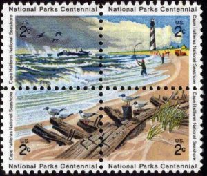 1448 - 1451 Natl Parks Centennial F-VF MNH block of 4