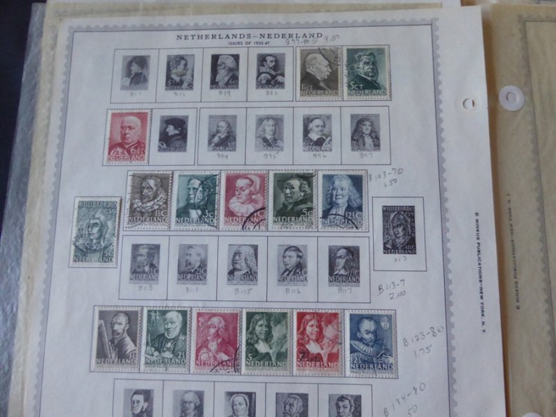 Netherlands and Colonies 1913-1914 Stamp Collection on Album Pages​