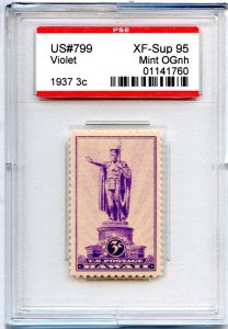 US SCOTT #799 MINT-XF-SUP-OG-NH GRADED 95 PSE ENCAPSULATED SMQ $45 (8/14/24 GP)