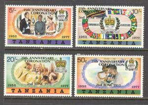 TANZANIA Sc# 99 - 102 MNH FVF Set4 Flags & QEII Coronation