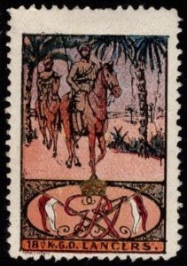 1914 WW One France Delandre Poster Stamp 18th King George's Own (KGO) La...