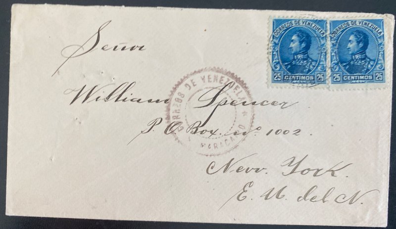 1903 Maracao Venezuela Cover To New York USA Via PONY Express