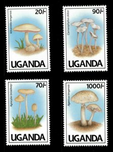 Uganda 1991 - MUSHROOMS - Set of 4 Stamps (Scott #941-44) - MNH