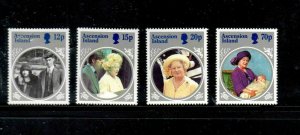 ASCENSION #372-375  1985  QUEEN MOTHER 85TH BORTHDAY     MINT VF NH  O.G