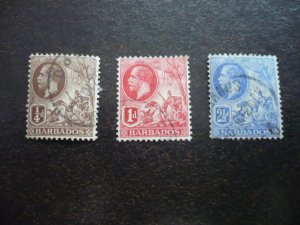 Stamps - Barbados - Scott# 116,118,120 - Used Part Set of 3 Stamps