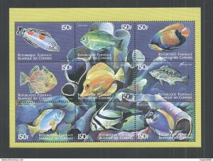 L0557 Comoros Fauna Tropical Fish & Marine Life 1Kb Mnh