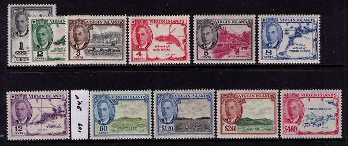 Virgin Islands  # 102-13  Mint  VF NH 1952 set Cat $ 48.90