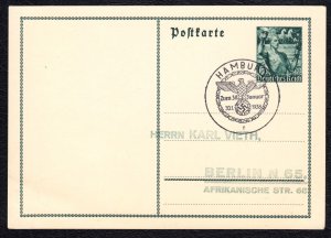 Nazi Germany (Third Reich) 1938 Reich 5th Anniversary Hamburg Cancellation Card