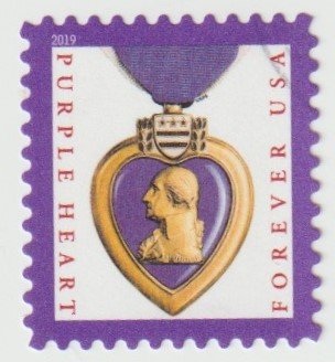 SC# 5419 - (55c) - Purple Heart  with frame - USED single off paper