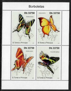 St Thomas & Prince Is #2393 MNH S/Sheet - Butterflies