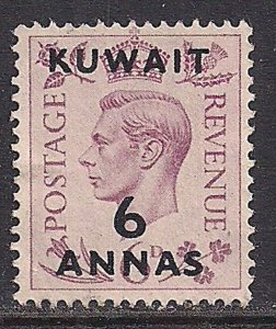 Kuwait 1948 - 49 KGV1 6 Annas Ovpt on 6d GB MNG SG 70 ( A1028 )