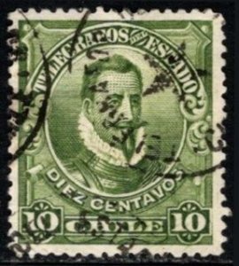 1901 Chile Revenue 10 Centavos Telegraph Stamp Pedro de Valdivia Used