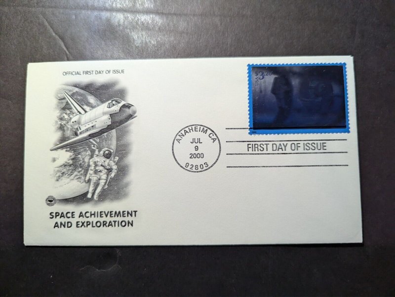 2000 USA First Day Cover FDC Anaheim CA Space Achievement Hologram Stamp