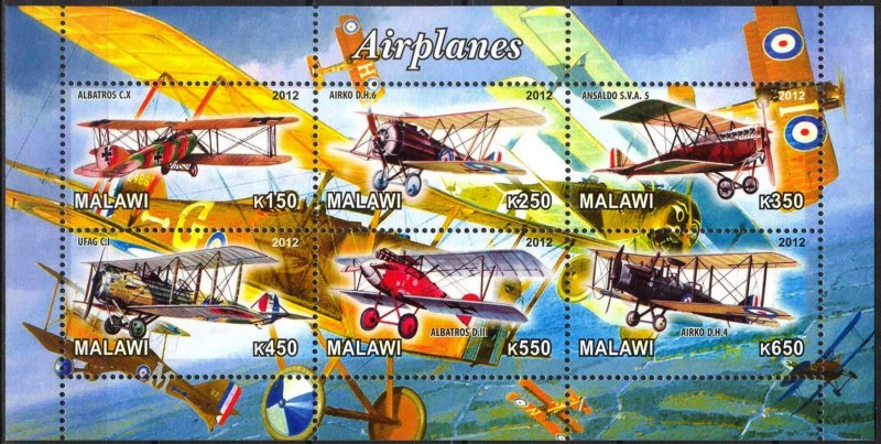 Malawi 2012 Aviation Airplanes MNH Cinderella !