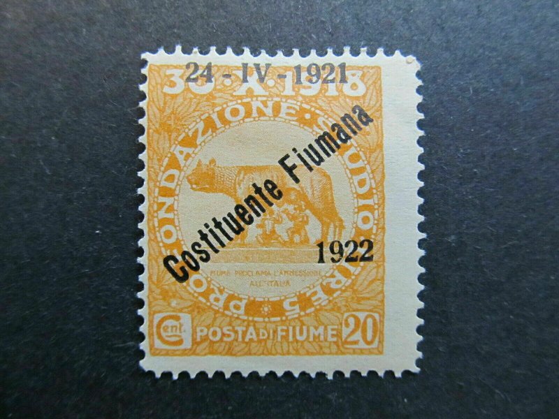 A4P5F9 Fiume 1922 optd 20c mh*