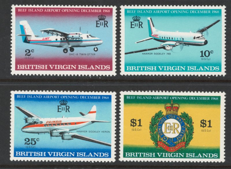 Virgin Islands 1968 Opening of Beef Island Airport Scott # 194 - 197 MNH