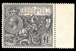 MOMEN: GREAT BRITAIN SG #438 1929 SEAHORSE MINT OG NH XF £750+++ LOT #65003
