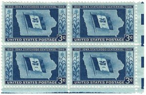 #942 – 1946 3c Iowa Centennial – MNH Block