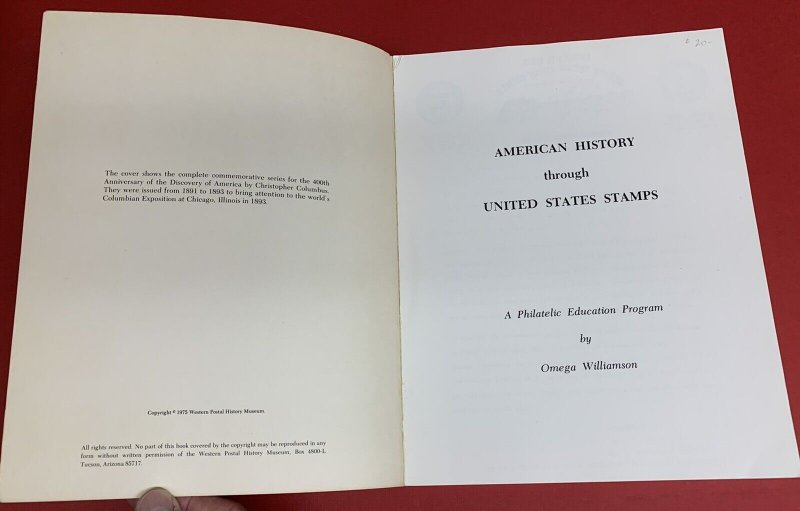 American History Through United States Stamps, by Omega Williamson, 1975