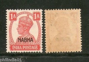 India Nabha State 1An KG VI Postage Stamp SG 108 / Sc 103 MNH