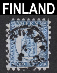 Finland Scott 9c roulette IV Fine used. Very scarce stamp. FREE...