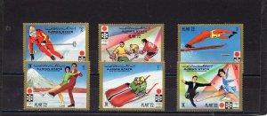 AJMAN 1971 WINTER OLYMPIC GAMES SAPPORO SET OF 6 STAMPS MNH