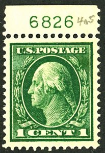 U.S. #405 MINT PL# SINGLE OG HR