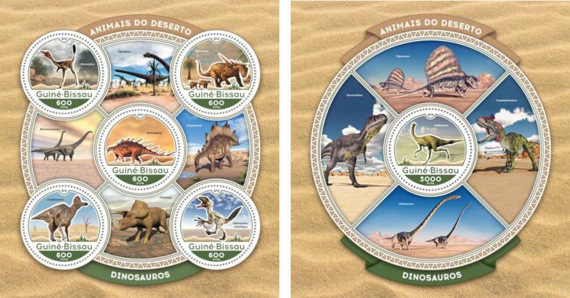 Guinea-Bissau Wild Animals Birds Dinosaurs Owls Snakes MNH stamp set 18 sheets  