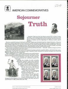 USPS COMMEMORATIVE PANEL #258 SOJOURNER TRUTH #2203