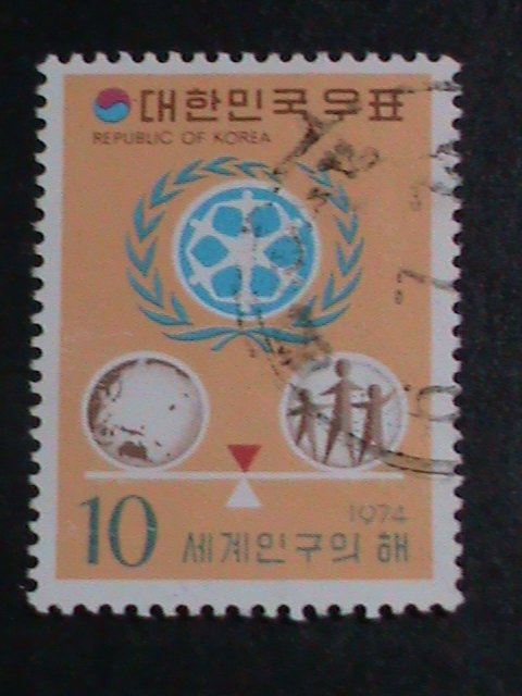 ​KOREA-1974 SC#904 WORLD POPULATION YEAR-1974 USED STAMP-VERY FINE